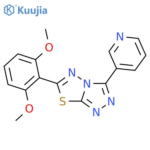 <br>6-(2,6-dimethoxyphenyl)-3-(pyridin-3-yl)-[1,2,4]triazolo[3,4-b][1,3,4]thiad iazole structure