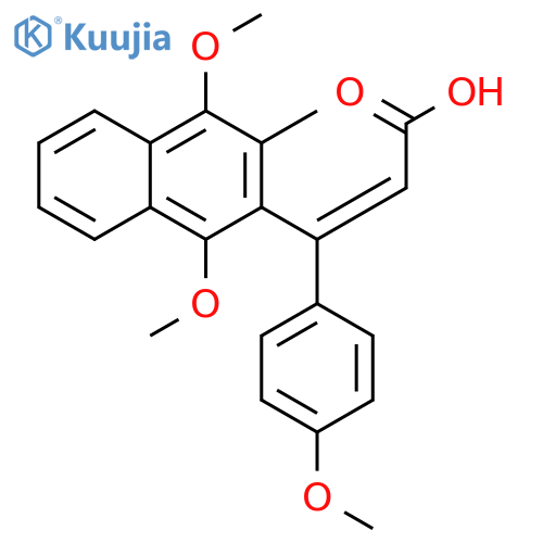2-Propenoic acid,3-(1,4-dimethoxy-3-methyl-2-naphthalenyl)-3-(4-methoxyphenyl)-, (2Z)- structure