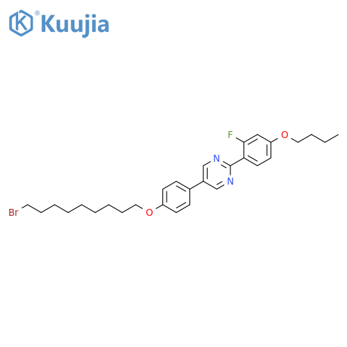 Pyrimidine, 5-[4-[(9-bromononyl)oxy]phenyl]-2-(4-butoxy-2-fluorophenyl)- structure