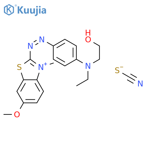 2-[[4-[ethyl(2-hydroxyethyl)amino]phenyl]azo]-6-methoxy-3-methylbenzothiazolium thiocyanate structure