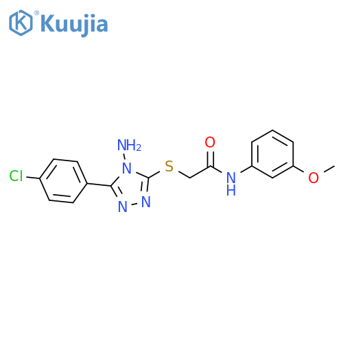 2-[[4-amino-5-(4-chlorophenyl)-1,2,4-triazol-3-yl]sulfanyl]-N-(3-methoxyphenyl)acetamide structure
