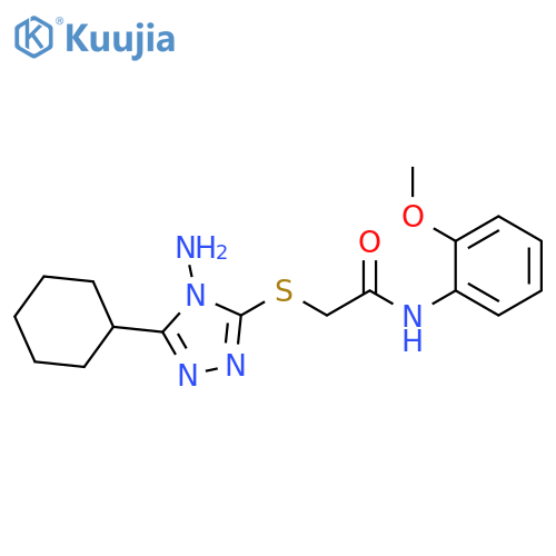 2-(4-amino-5-cyclohexyl-4H-1,2,4-triazol-3-yl)sulfanyl-N-(2-methoxyphenyl)acetamide structure