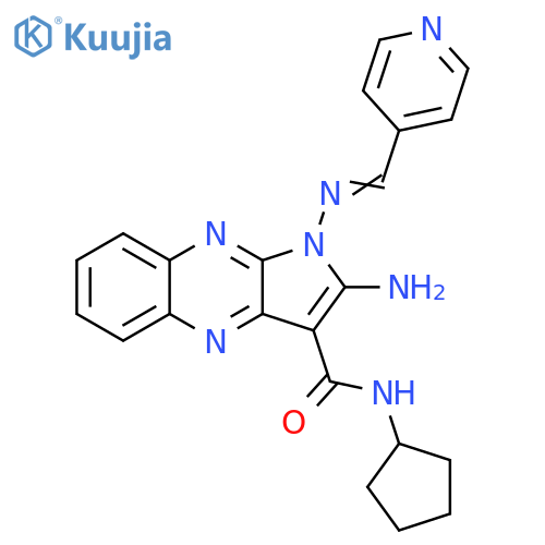 2-amino-N-cyclopentyl-1-(E)-(pyridin-4-yl)methylideneamino-1H-pyrrolo2,3-bquinoxaline-3-carboxamide structure