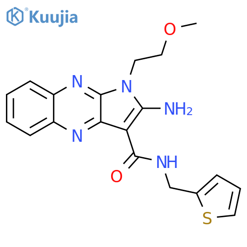 2-amino-1-(2-methoxyethyl)-N-(thiophen-2-yl)methyl-1H-pyrrolo2,3-bquinoxaline-3-carboxamide structure