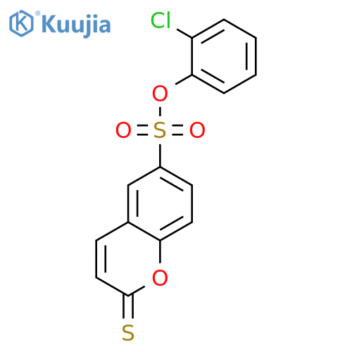 2H-1-Benzopyran-6-sulfonic acid, 2-thioxo-, 2-chlorophenyl ester structure