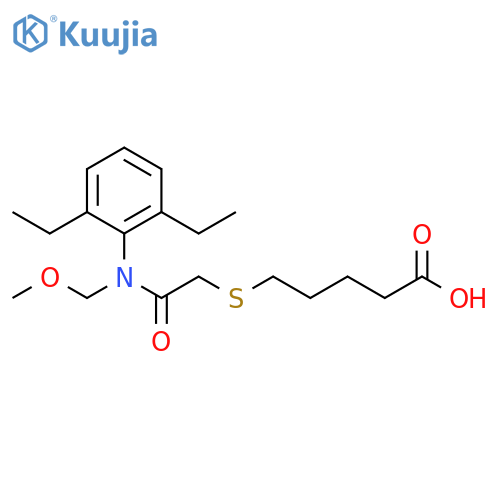Pentanoic acid,5-[[2-[(2,6-diethylphenyl)(methoxymethyl)amino]-2-oxoethyl]thio]- structure
