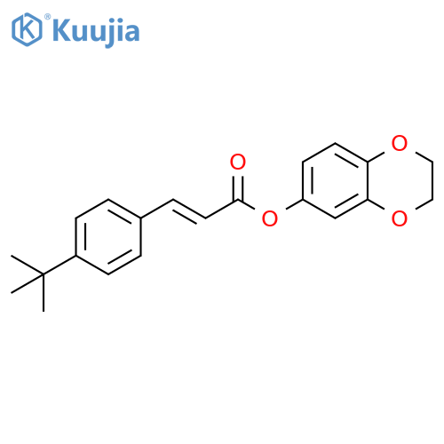 2-Propenoic acid, 3-[4-(1,1-dimethylethyl)phenyl]-,2,3-dihydro-1,4-benzodioxin-6-yl ester, (2E)- structure