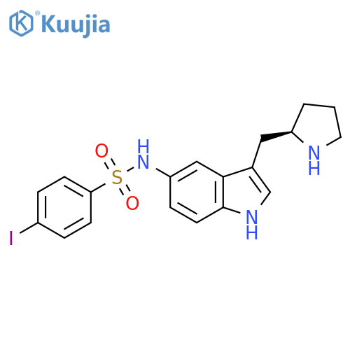 Benzenesulfonamide,4-iodo-N-[3-[(2R)-2-pyrrolidinylmethyl]-1H-indol-5-yl]- structure