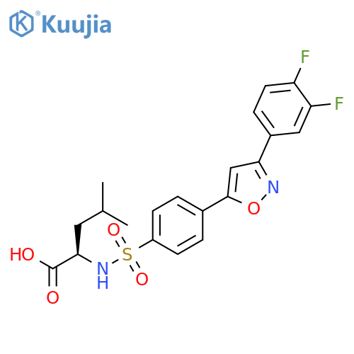 D-Leucine, N-[[4-[3-(3,4-difluorophenyl)-5-isoxazolyl]phenyl]sulfonyl]- structure