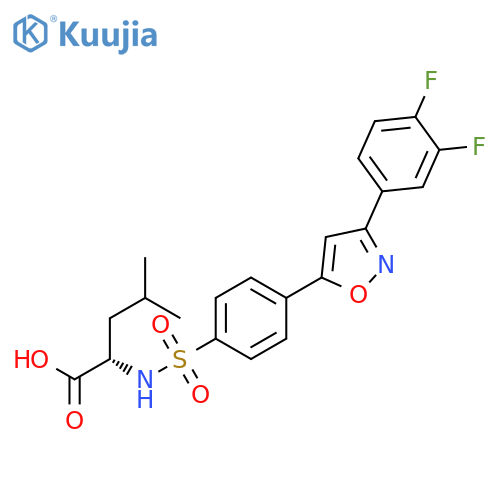 L-Leucine, N-[[4-[3-(3,4-difluorophenyl)-5-isoxazolyl]phenyl]sulfonyl]- structure