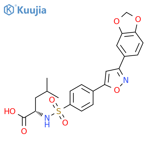 L-LEUCINE, N-[[4-[3-(1,3-BENZODIOXOL-5-YL)-5-ISOXAZOLYL]PHENYL]SULFONYL]- structure