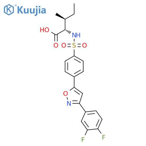 L-Isoleucine, N-[[4-[3-(3,4-difluorophenyl)-5-isoxazolyl]phenyl]sulfonyl]- structure
