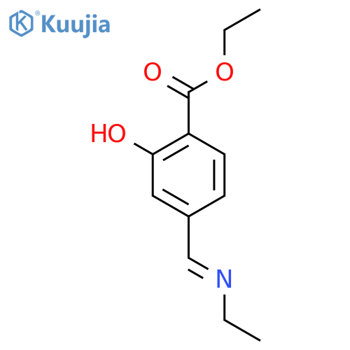 Benzoic acid, 4-[(ethylimino)methyl]-2-hydroxy-, ethyl ester structure