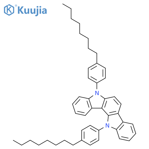 Indolo[3,2-a]carbazole, 5,12-dihydro-5,12-bis(4-octylphenyl)- structure
