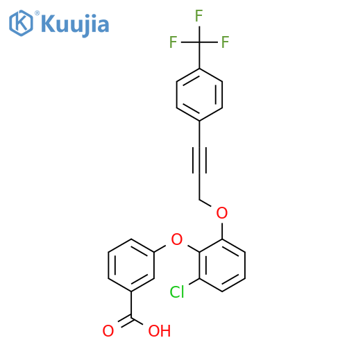 Benzoic acid,3-[2-chloro-6-[[3-[4-(trifluoromethyl)phenyl]-2-propynyl]oxy]phenoxy]- structure
