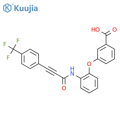 Benzoic acid,3-[2-[[1-oxo-3-[4-(trifluoromethyl)phenyl]-2-propynyl]amino]phenoxy]- structure