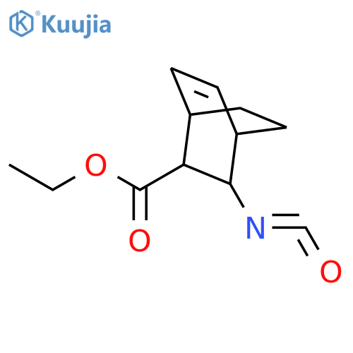 Bicyclo[2.2.2]oct-5-ene-2-carboxylic acid, 3-isocyanato-, ethyl ester structure