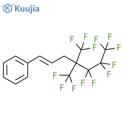 Benzene, [5,5,6,6,7,7,7-heptafluoro-4,4-bis(trifluoromethyl)-1-heptenyl]- structure