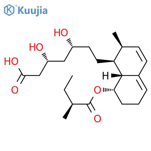 (3R,5R)-7-[1,2,6,7,8,8aβ-Hexahydro-8α-[[(2S)-2-methylbutyryl]oxy]-2β-methylnaphthalene-1β-yl]-3,5-dihydroxyheptanoic acid structure