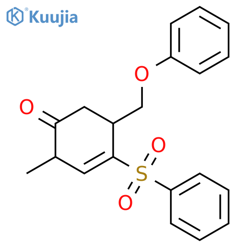 3-Cyclohexen-1-one, 2-methyl-5-(phenoxymethyl)-4-(phenylsulfonyl)- structure