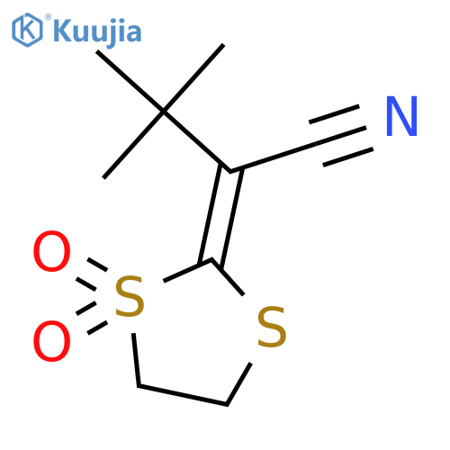 BUTANENITRILE, 2-(1,1-DIOXIDO-1,3-DITHIOLAN-2-YLIDENE)-3,3-DIMETHYL- structure