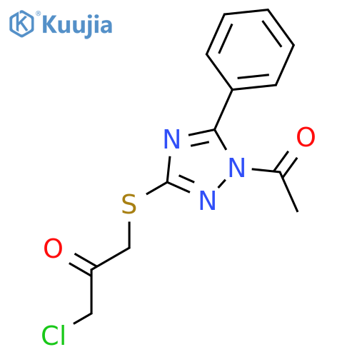 1,2,4-Triazole, acetyl-3-[(3-chloro-2-oxopropyl)thio]-5-phenyl- structure