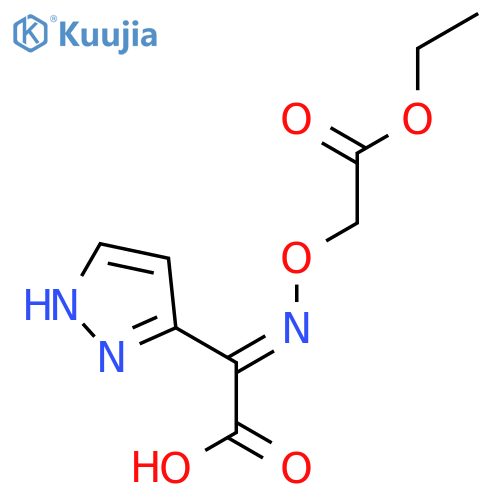 2-(2-ethoxy-2-oxoethoxy)imino-2-(1H-pyrazol-3-yl)acetic acid structure