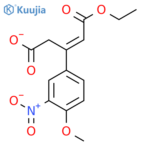 2-PENTENEDIOIC ACID, 3-(4-METHOXY-3-NITROPHENYL)-, MONOETHYL ESTER structure