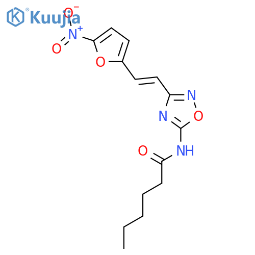 Hexanamide, N-[3-[2-(5-nitro-2-furanyl)ethenyl]-1,2,4-oxadiazol-5-yl]- structure