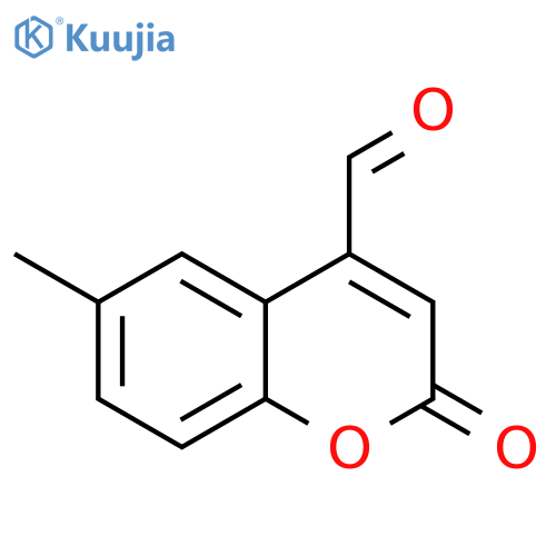 2H-1-Benzopyran-4-carboxaldehyde, 6-methyl-2-oxo- structure