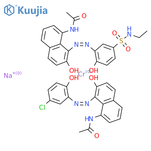 sodium [N-[8-[(5-chloro-2-hydroxyphenyl)azo]-7-hydroxy-1-naphthyl]acetamidato(2-)][N-[8-[[5-[(ethylamino)sulphonyl]-2-hydroxyphenyl]azo]-7-hydroxy-1-naphthyl]acetamidato(2-)]chromate(1-) structure