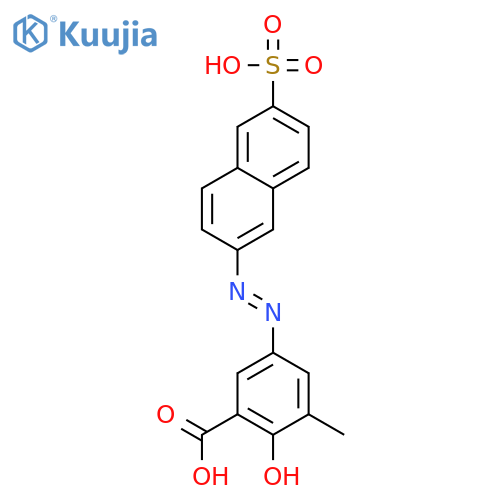 Benzoic acid,2-hydroxy-3-methyl-5-[2-(6-sulfo-2-naphthalenyl)diazenyl]- structure