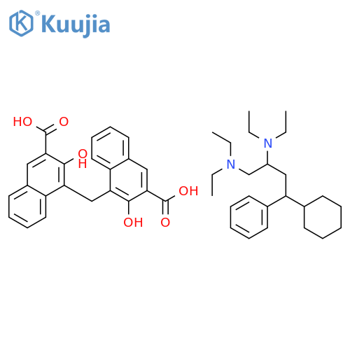 4,4'-methylenebis[3-hydroxy-2-naphthoic] acid, compound with 4-cyclohexyl-n,n,n',n'-tetraethyl-4-phenylbutane-1,2-diamine (1:1) structure