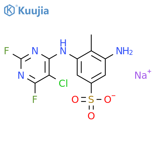 Benzenesulfonic acid,3-amino-5-[(5-chloro-2,6-difluoro-4-pyrimidinyl)amino]-4-methyl-, sodium salt(1:1) structure