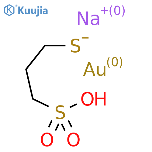 sodium [3-mercaptopropane-1-sulphonato(2-)-S3]aurate(1-) structure