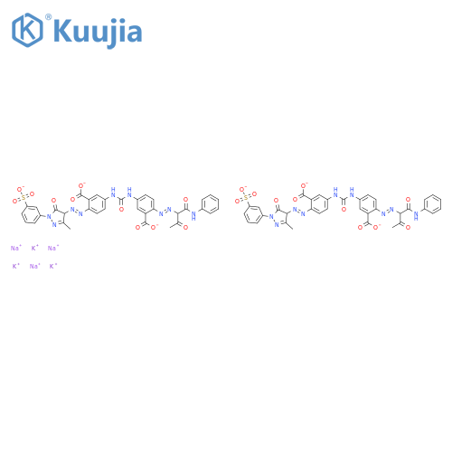 2-[[1-(anilinocarbonyl)-2-oxopropyl]azo]-5-[[[[3-carboxy-4-[[4,5-dihydro-3-methyl-5-oxo-1-(3-sulphophenyl)-1h-pyrazol-4-yl]azo]phenyl]amino]carbonyl]amino]benzoic acid, potassium sodium salt structure