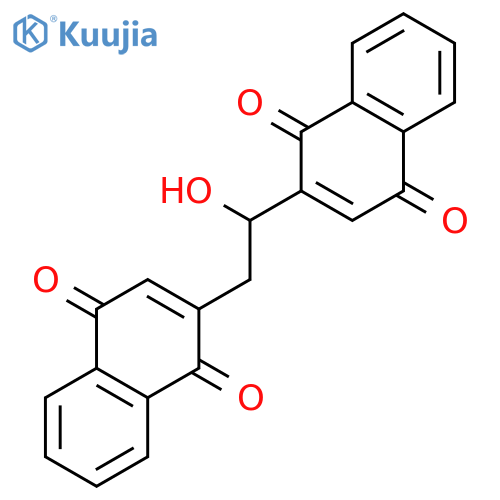 1,4-Naphthalenedione, 2,2'-(1-hydroxy-1,2-ethanediyl)bis- structure