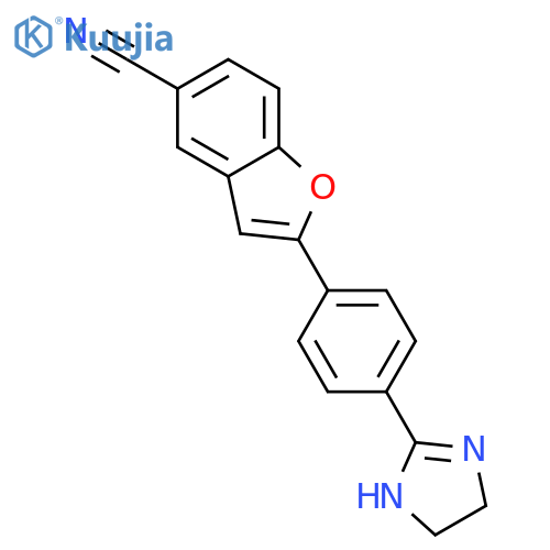5-Benzofurancarbonitrile, 2-[4-(4,5-dihydro-1H-imidazol-2-yl)phenyl]- structure