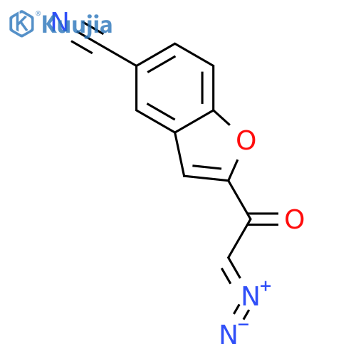 5-BENZOFURANCARBONITRILE, 2-(DIAZOACETYL)- structure