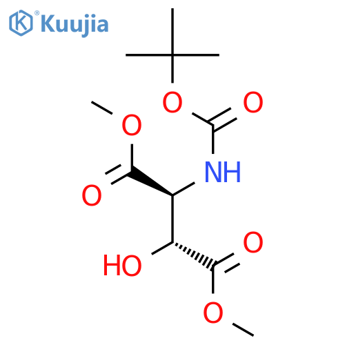 dimethyl 2-(S)-[(tert-butoxycarbonyl)amino]-3-(S)-hydroxysuccinate structure