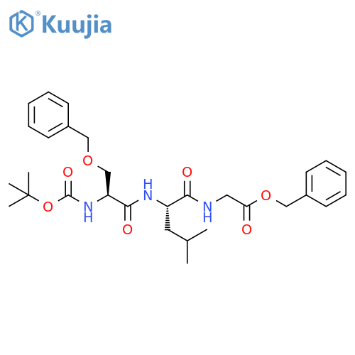 Glycine,N-[N-[N-[(1,1-dimethylethoxy)carbonyl]-O-(phenylmethyl)-L-seryl]-L-leucyl]-, phenylmethyl ester structure