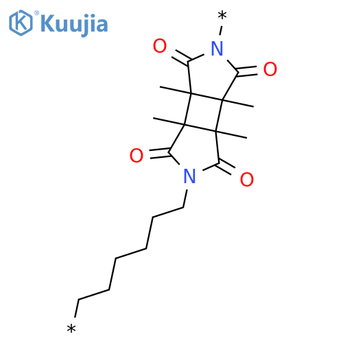 Poly[(octahydro-3a,3b,6a,6b-tetramethyl-1,3,4,6-tetraoxocyclobuta[1,2-c:3,4-c']dipyrrole-2,5-diyl)-1,6-hexanediyl] structure