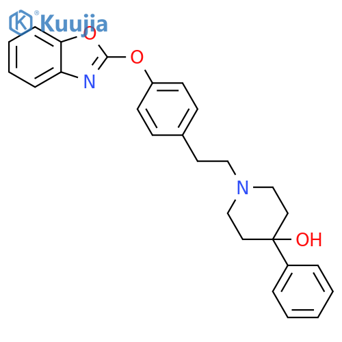 4-Piperidinol, 1-[2-[4-(2-benzoxazolyloxy)phenyl]ethyl]-4-phenyl- structure