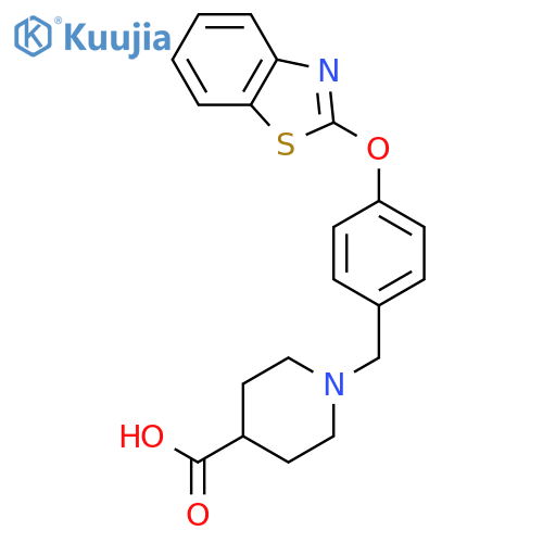 4-Piperidinecarboxylic acid, 1-[[4-(2-benzothiazolyloxy)phenyl]methyl]- structure