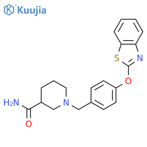 3-Piperidinecarboxamide, 1-[[4-(2-benzothiazolyloxy)phenyl]methyl]- structure