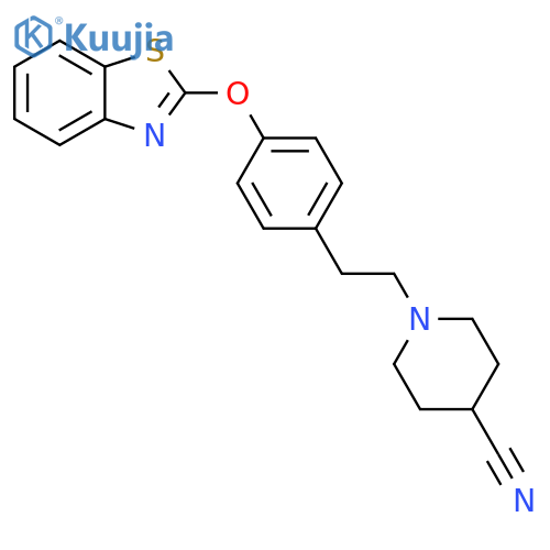 4-Piperidinecarbonitrile, 1-[2-[4-(2-benzothiazolyloxy)phenyl]ethyl]- structure