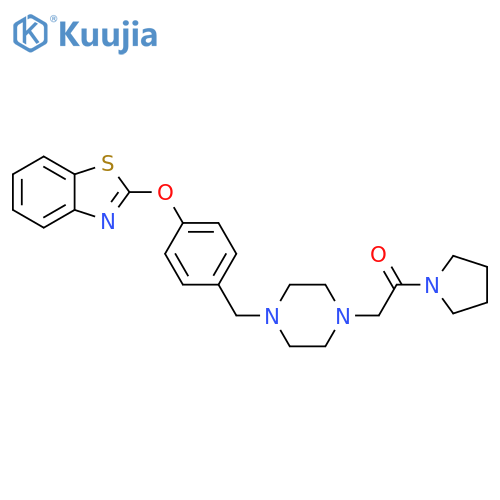 Pyrrolidine,1-[[4-[[4-(2-benzothiazolyloxy)phenyl]methyl]-1-piperazinyl]acetyl]- structure