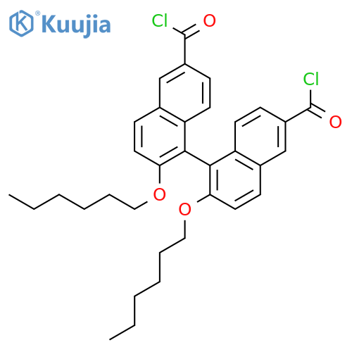 [1,1'-Binaphthalene]-6,6'-dicarbonyl dichloride, 2,2'-bis(hexyloxy)- structure
