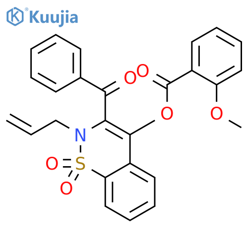 <br>1,1-dioxido-3-(phenylcarbonyl)-2-(prop-2-en-1-yl)-2H-1,2-benzothiazin-4-yl  2-methoxybenzoate structure