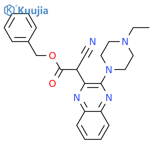 benzyl 2-cyano-2-3-(4-ethylpiperazin-1-yl)quinoxalin-2-ylacetate structure